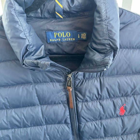 Ralph Lauren Navy Puffer Vest with Yellow Accents - Picture 6 of 9
